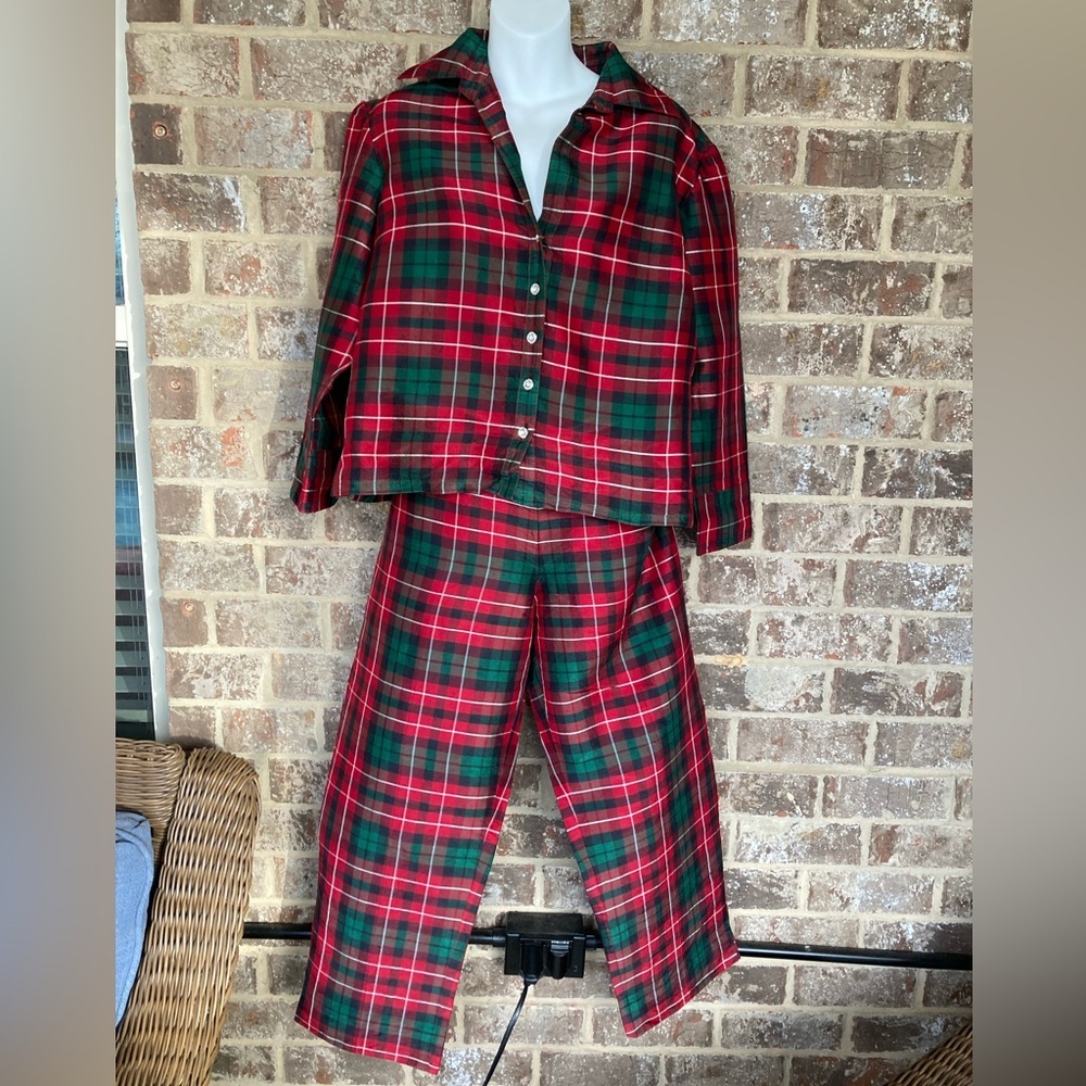 Women’s Red & Green Plaid Button-Front Top